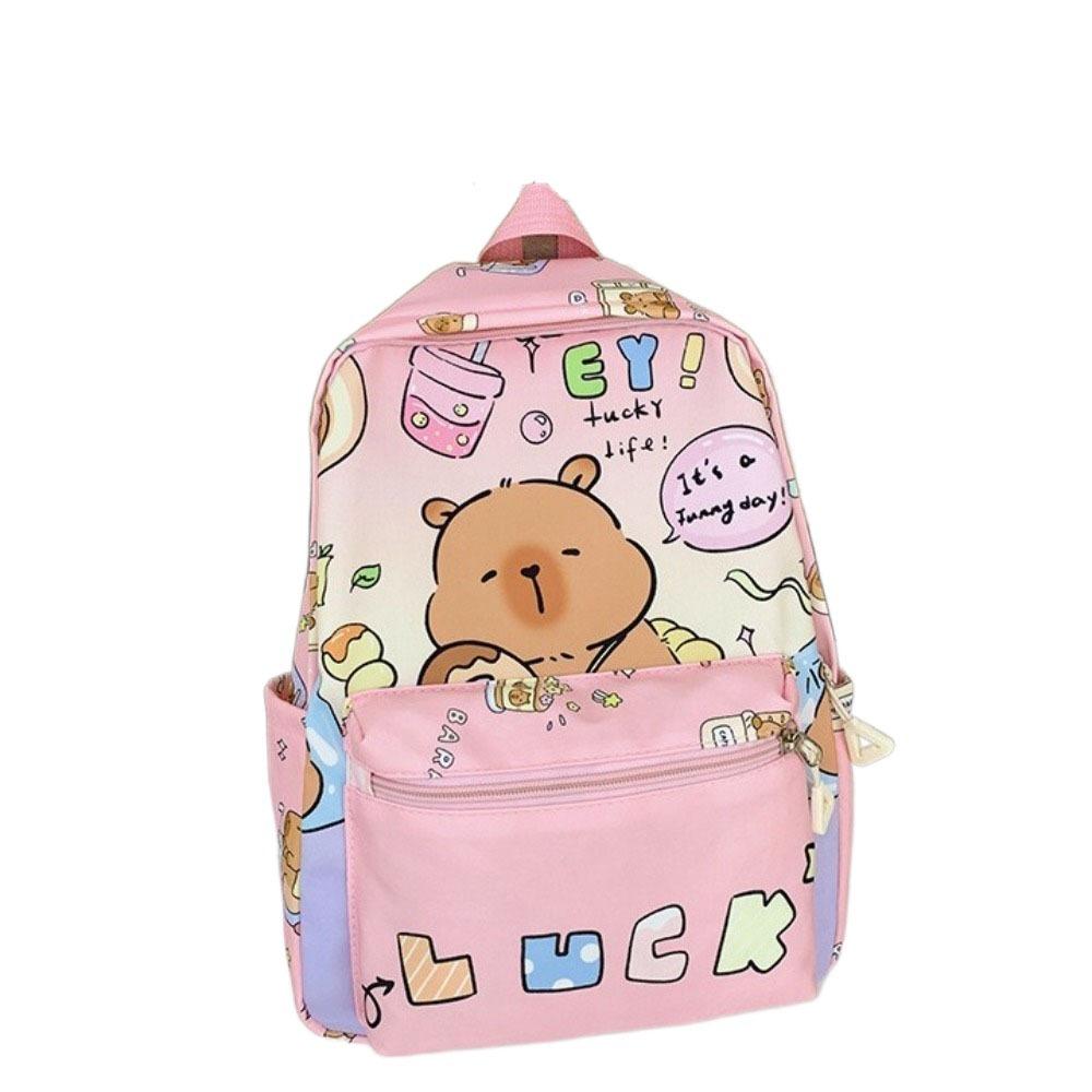Thickened Capybara Backpack Nylon Children School Bag Cartoon Animal Daypack Unisex