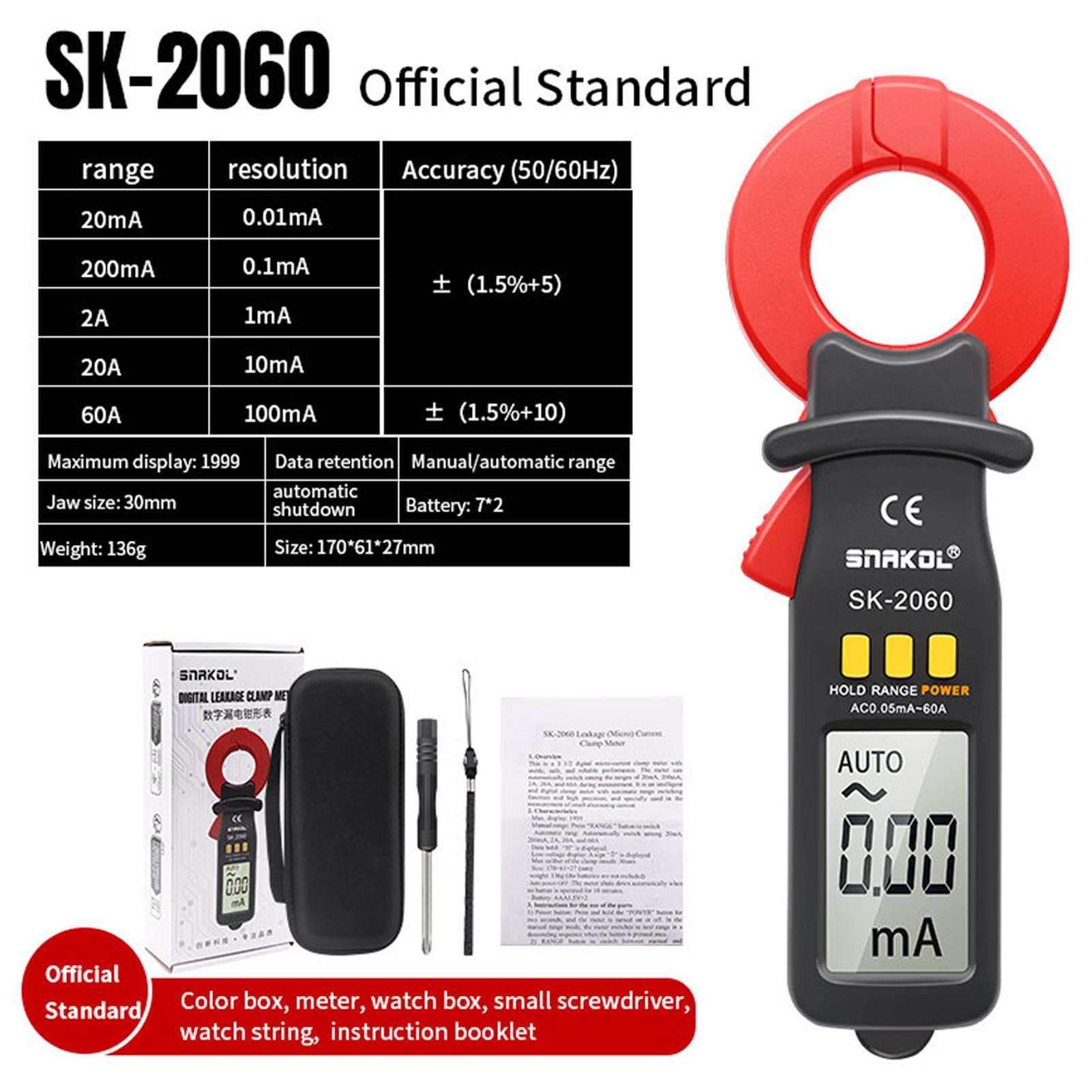 

3 1 2 Digit Auto Ranging Digital Current Clamp Meter High Precise AC Measurement Tool 30mm Jaw with Data Hold Automatic різнокольоровий