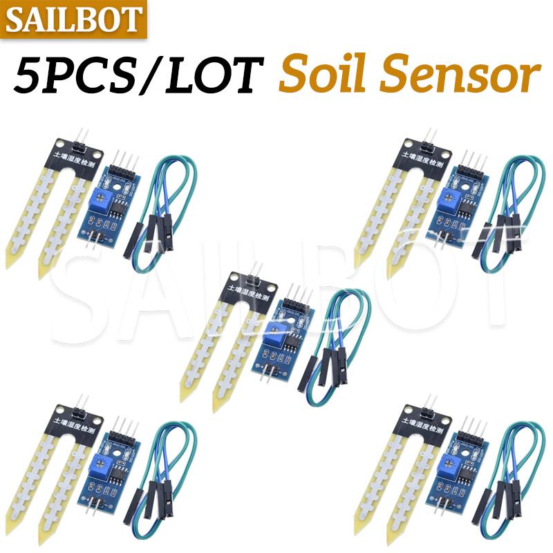 5PCS/LOT LM393 Soil Moisture Hygrometer Detection Humidity Sensor Module Development Board DIY Robot Smart Car