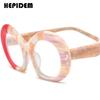 FONEX HEPIDEM Acetate Eyeglasses Frame Men New Round Brand Design Glasses Women Retro Vintage Eyewear Japanese Spectacles 9356