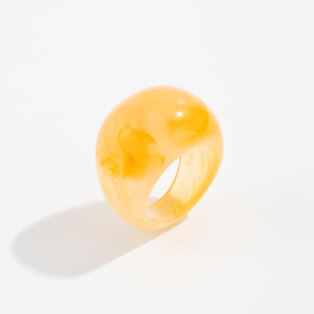 Y2K Colorful Gradient Transparent Resin Ring Water Drop Vintage Temperament Smooth Acrylic Finger Ring Charm Aesthetics Jewelry