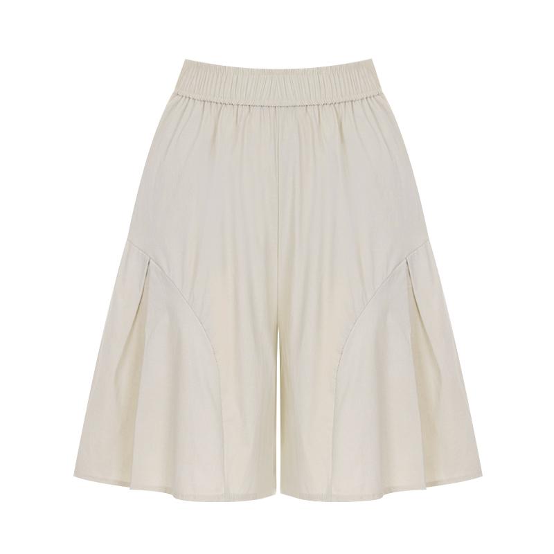 SELLY'S Wide Pintuck Elastic Shorts_I6B-Cpt043