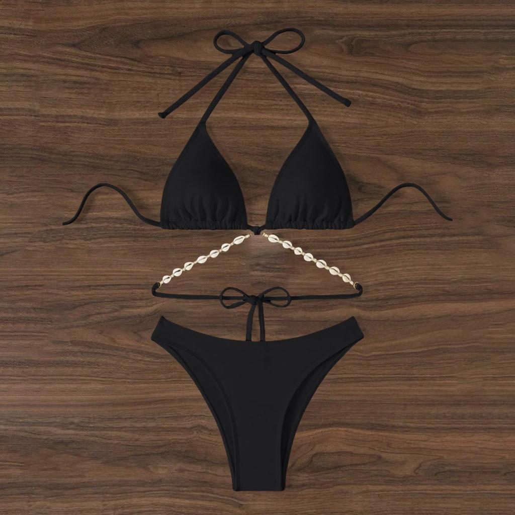 Women's Sexy Two Piece Bikini Set Chain String Swimsuit
