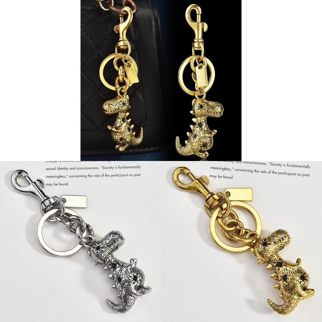 Dinosaur Keychain Metal Pendant With Electroplated Finish For Fashion Accessories