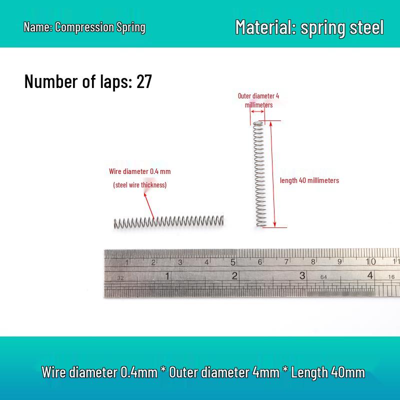Small Mechanical Compression Spring: 0.4mm Wire, 2-8mm Outer Diameter
