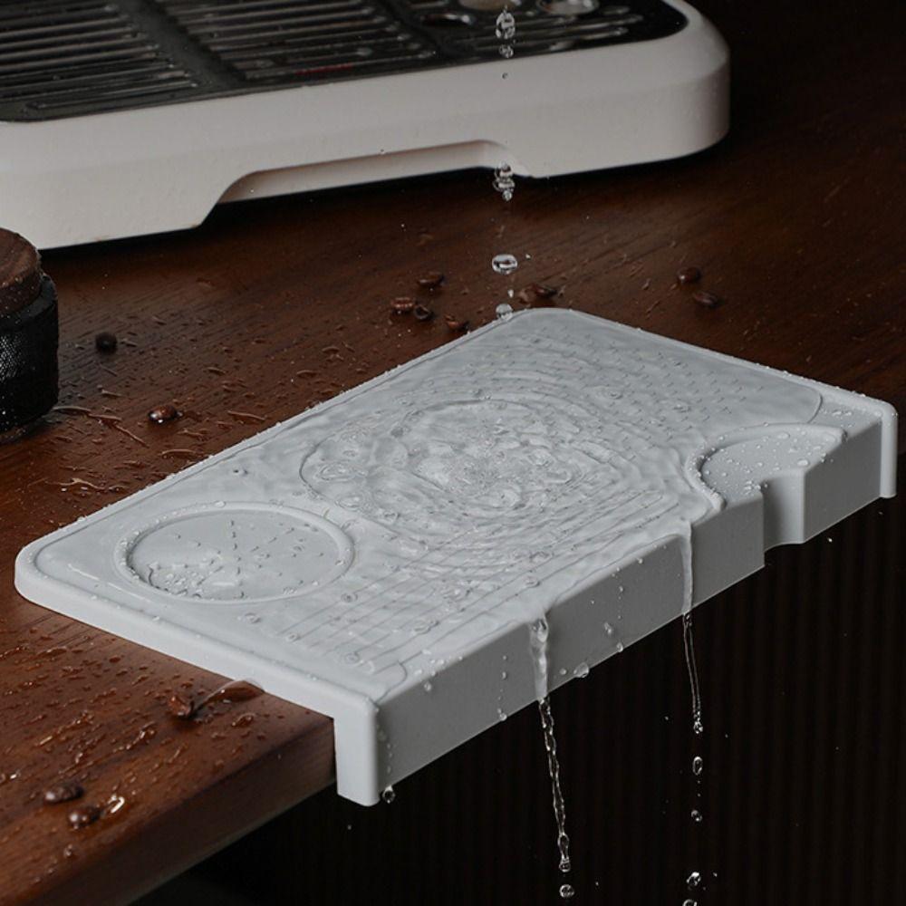 Silicone Coffee Tamper Mat Non-Slip Heat-resistant Espresso Tamping Mat Rectangular Thickened Coffee Press Pad Cafe