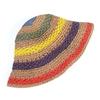 Sweet bow embroidered straw hat women's seaside vacation fisherman's hat children's summer hollow breathable straw visor