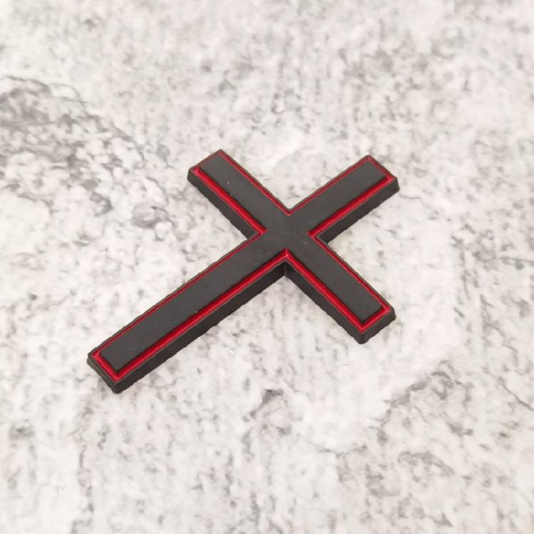 Modern Metal Crosses Car Emblem Fade Resistant Design Unique Vehicle Decoration Metal Auto Body Emblem
