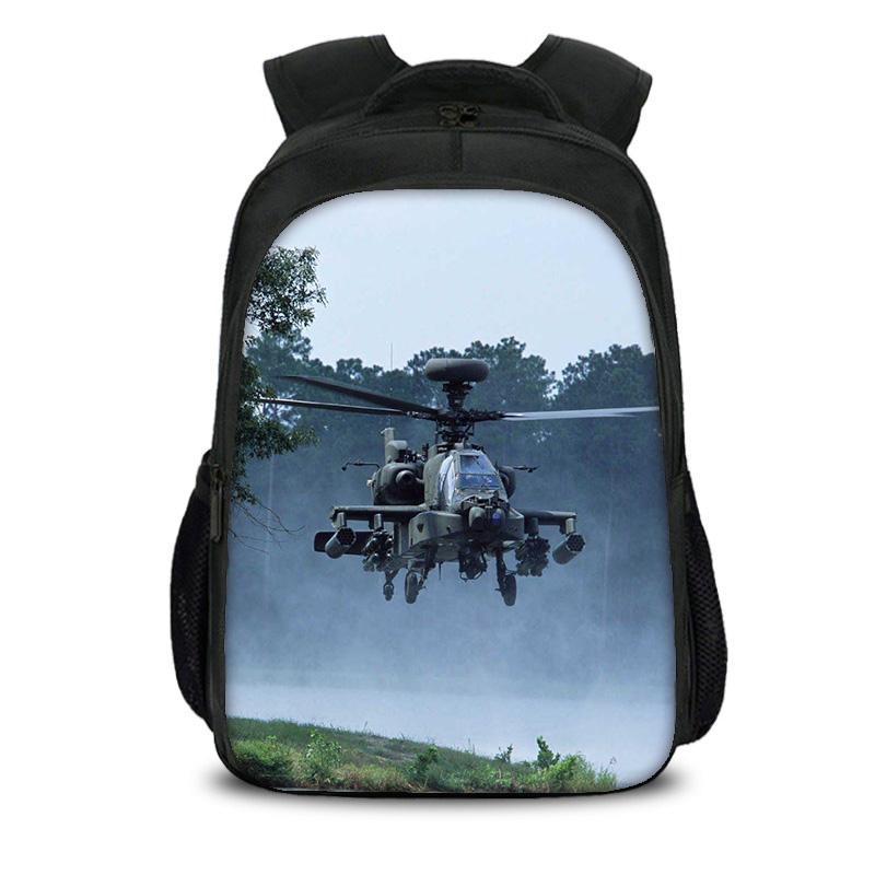 Helicopter Large Capacity Lightweight Double-layer Backpack with New Mechanical Printing the Best Gift for Boy and Girl Schools
