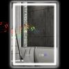 50 X 70 Cm Anti-Fog LED Bathroom Mirror, with Bluetooth and Clock - Silver Tone