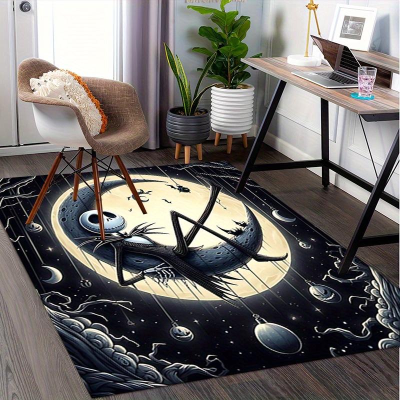 Office Rug Nightmare Before Christmas, Jack Skellington theme 3D Printed Anti-Slip Rug-Machine Washable for Living Room
