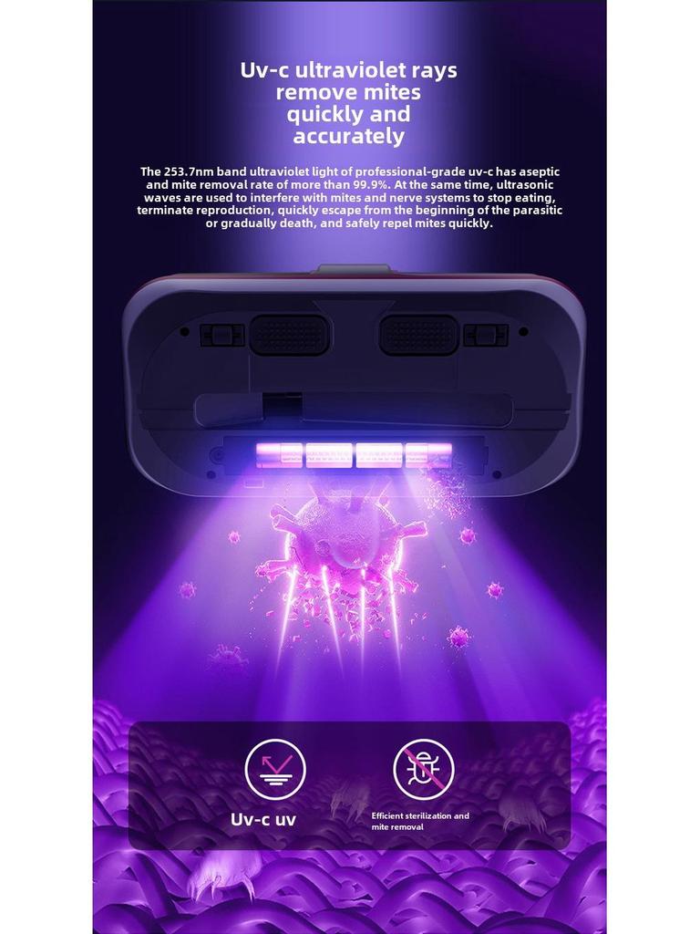 Cordless Mite Remover: Powerful Suction & UV Disinfection Bed Vacuum Cleaner