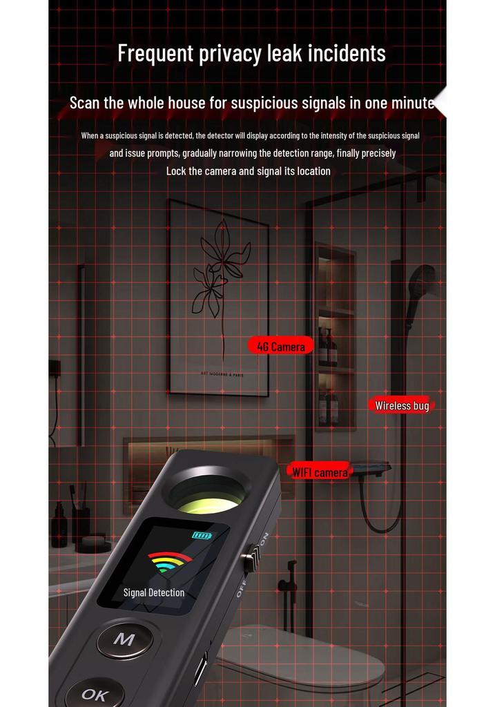S33 Color Screen Anti-Eavesdropping & Anti-Peeping Camera Detector