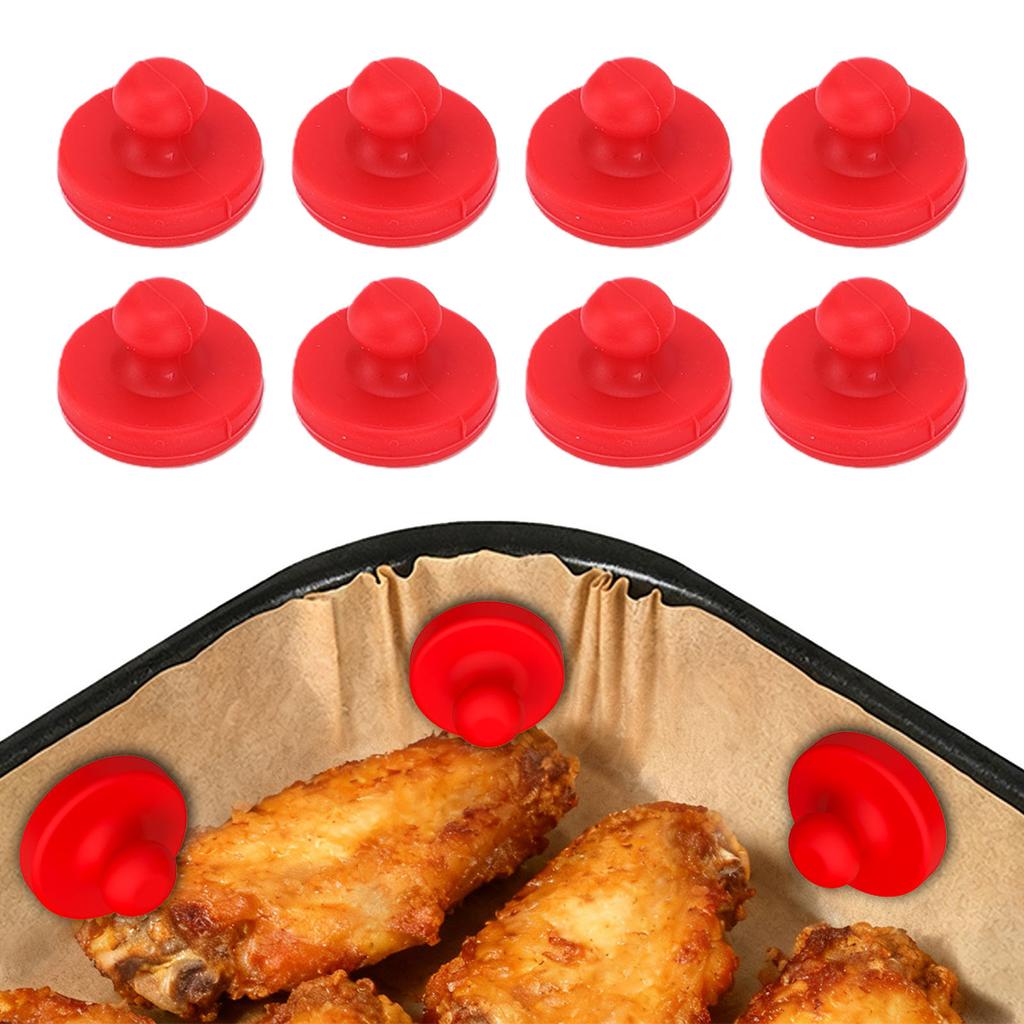 8PCS Fryer Liner Magnets Heatproof Parchment Paper Magnetic Silicone Buckle for Kitchen
