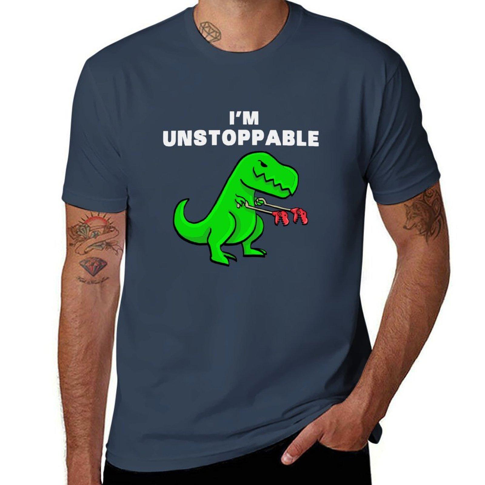 I Am Unstoppable Dinosaur Trex Tyrannosaurus Tshirt Antiwrinkle Short Sleeve Tshirt S