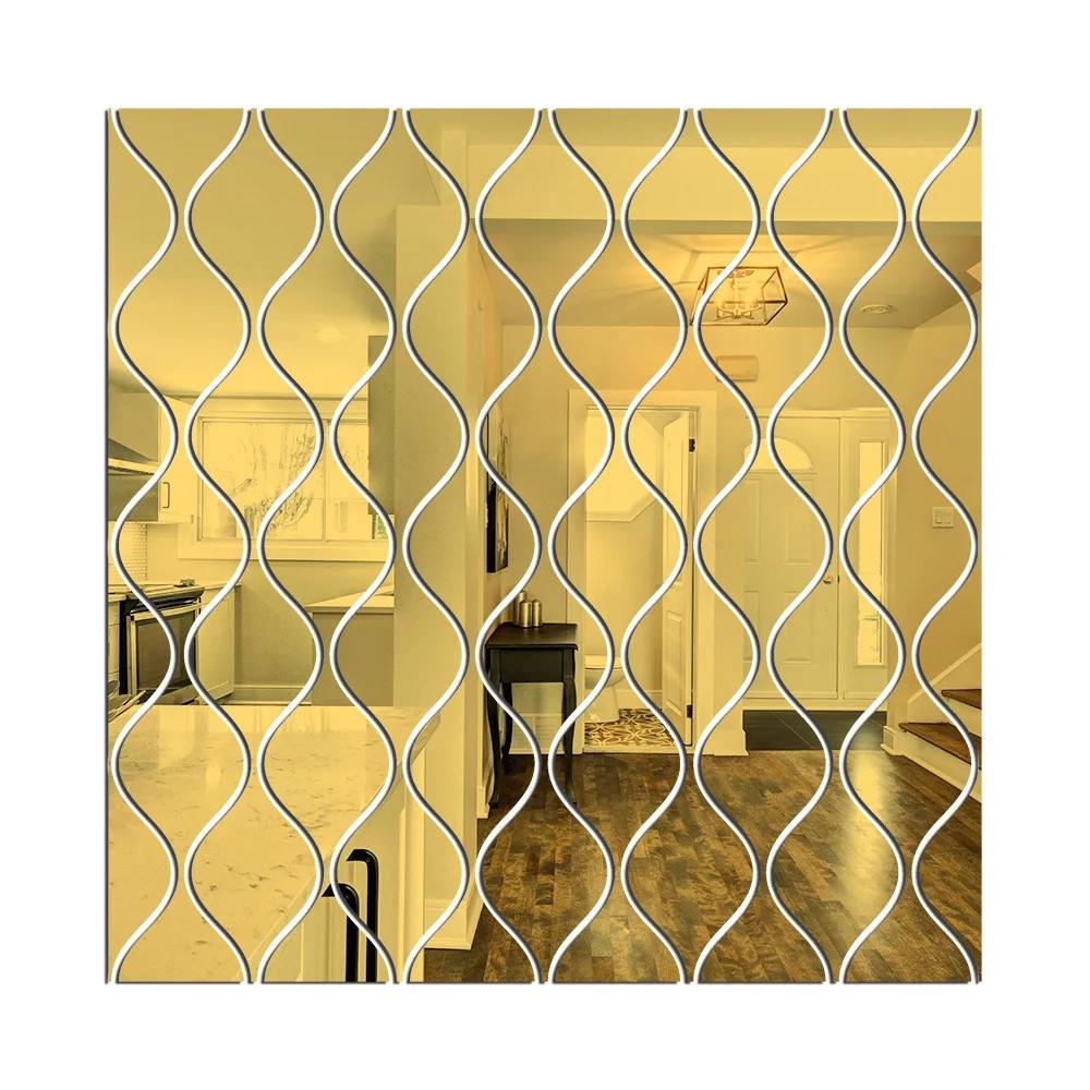 10/17/32/58pcs Wave 3D Mirror Stickers Water Drop Self-adhesive Acrylic DIY Wall Mirror Stickers for Living Room Home Decor