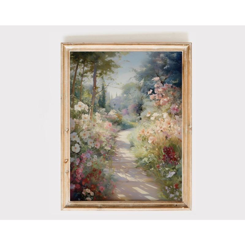 Tablou de Perete Vintage Peisaj Rural Retro Rustic Primăvară Vederi Naturale Pictură pe Pânză Poster Peisaj Decor Acasă