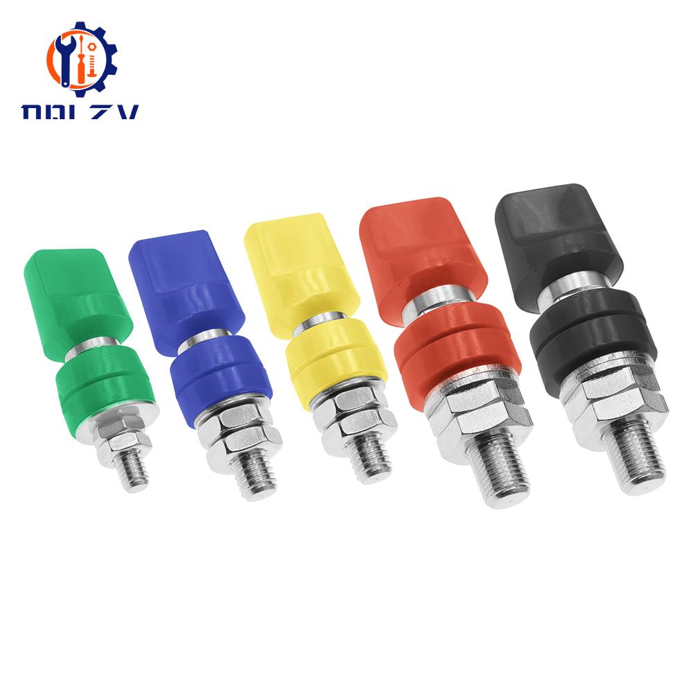 100A 4MM M6 M8 M10 Brass Connector Terminal Binding Post Nut with Caps 40-100A Large Current Banana Plug Jack Socket Connectors