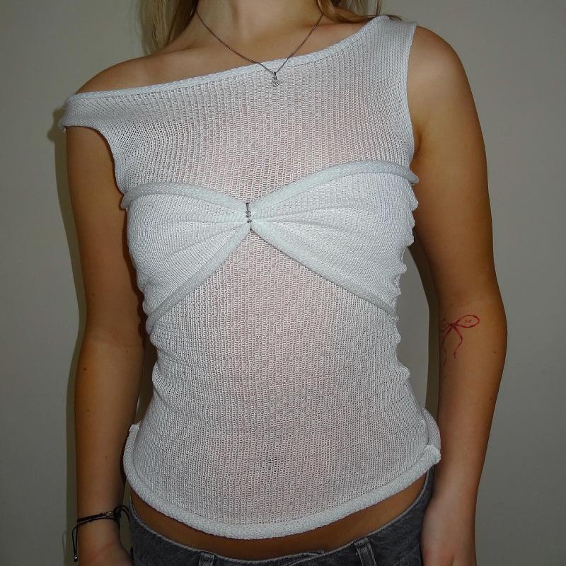 Knitted Top Women's Sexy Sleeveless Camisole Vest for Women