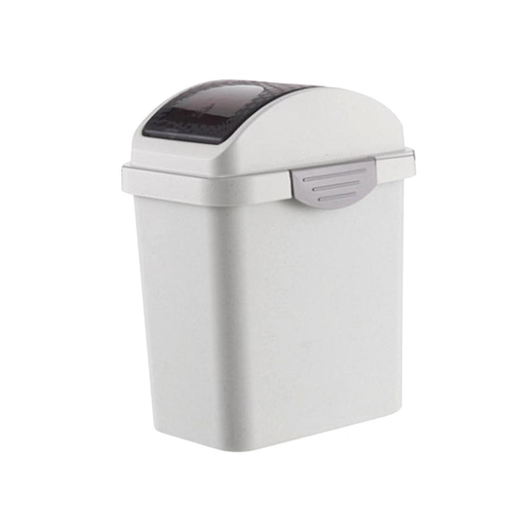 Creative Garbage Can with Shaker Cover Simple Storage Bucket Rubbish Bin Rectangle Wastebasket