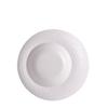 French Style White Ceramic Wide-Rim Pasta Plate