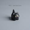 Mini Cute Cartoon Black Cat Statues Resin Animal Crafts Office Desk Accessories For Home Decoration Room Book Nook Decor Gifts
