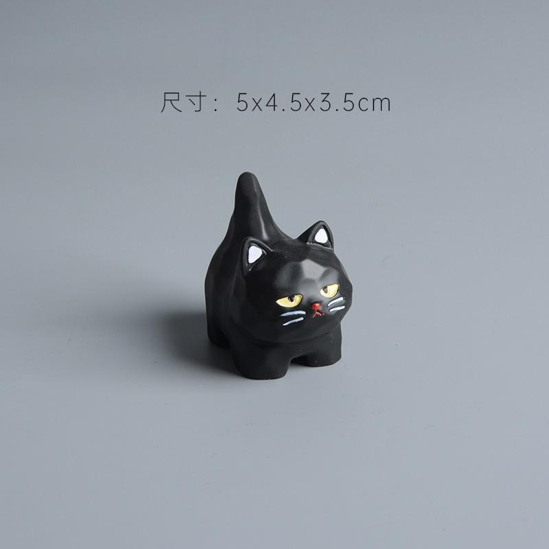 Mini Cute Cartoon Black Cat Statues Resin Animal Crafts Office Desk Accessories For Home Decoration Room Book Nook Decor Gifts
