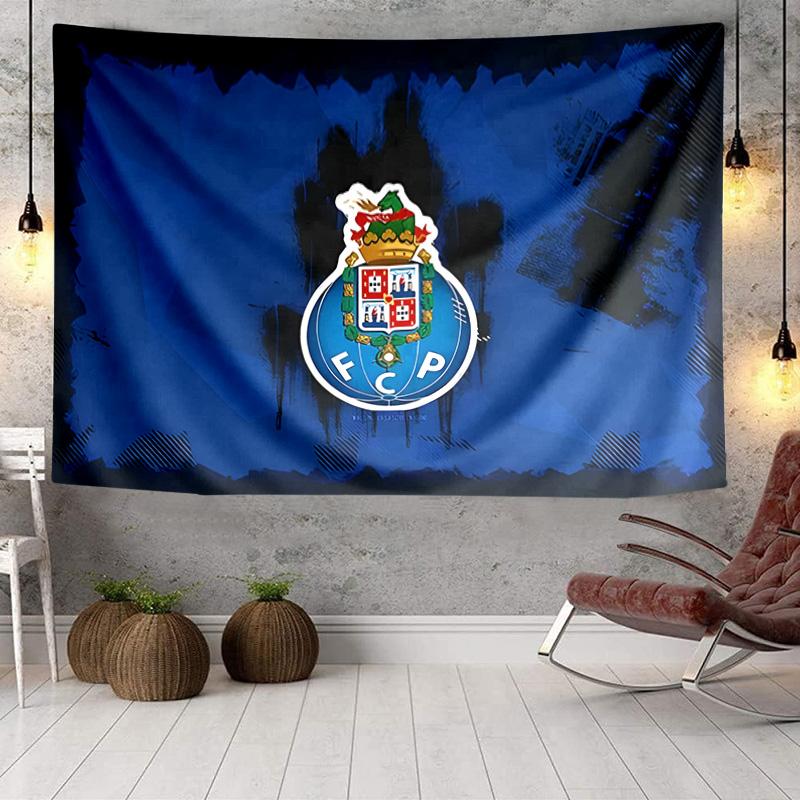 1 Stück FC Porto Wappen Design Wandteppich zum Aufhängen für Schlafzimmer, Wohnzimmer, Spielzimmer, Dekorationskunstzimmer Wandteppich Feiertags- und Geburtstagsgeschenke