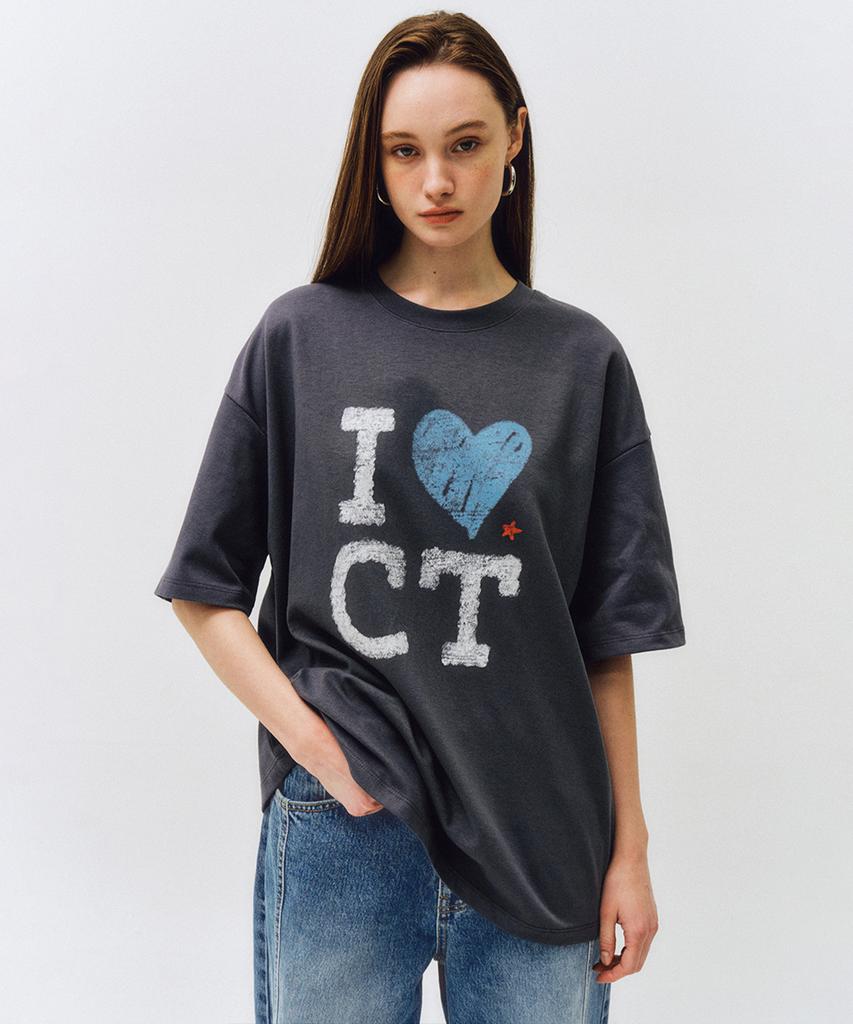CITTA I Love City Oversized T-Shirt_Ctt381 (Charcoal)