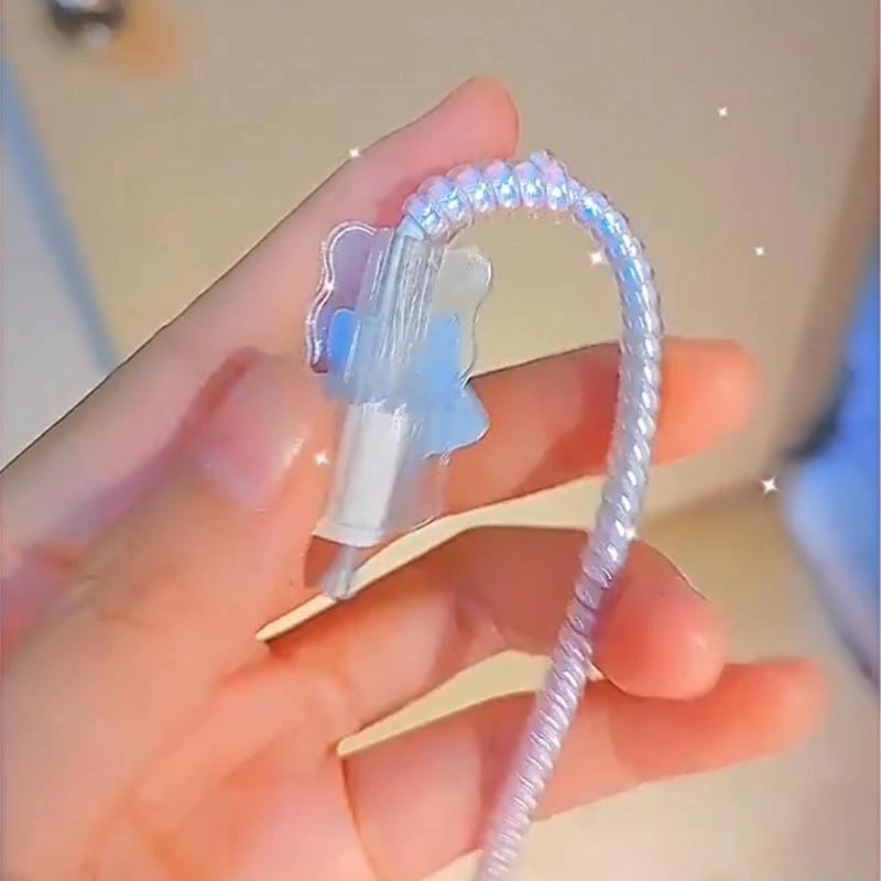 Kawaii Cute 3D Star Love Heart Wave Border Y2K Usb Protector Cover For Iphone 18/20W Data Line Head Cord Fast Charging Case