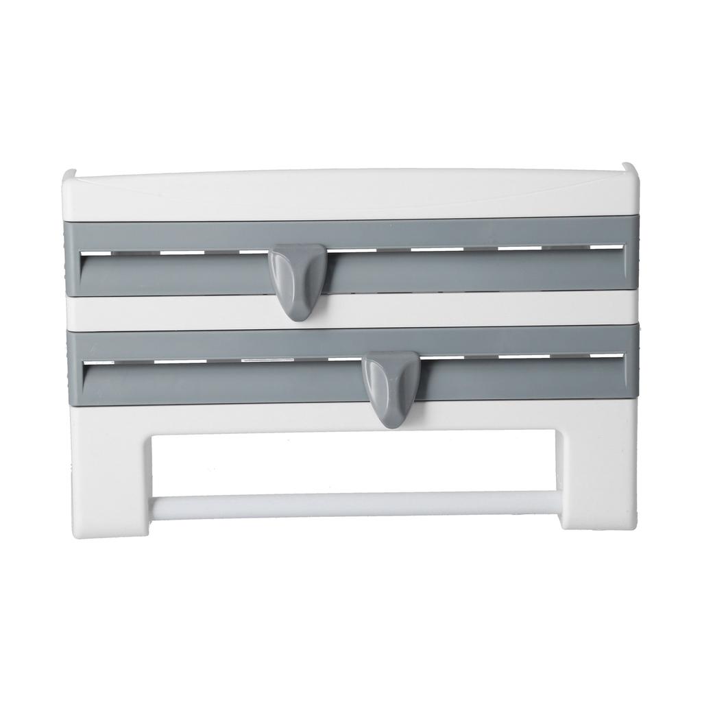 Plastic Wrap Storage Rack Cling Film Dispenser Cutter Paper Towel Holder Kitchen Supplies