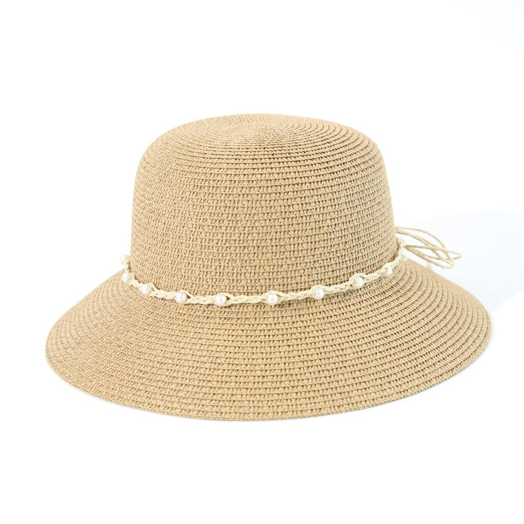 Bucket Hat Shell Decoration Vacation Shade Beach Hat Vacation Straw Hat
