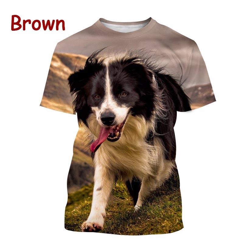 New Popular Border Collie 3D Printed T-shirt Fashion Cute Dog Unisex Animal Round Neck Casual Short Sleeve