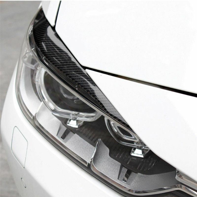 2pcs Carbon Fiber Headlight Eyebrow Eyelid Cover For BMW 3 Series F30 2013-2017 Automobiles Exterior Accessories