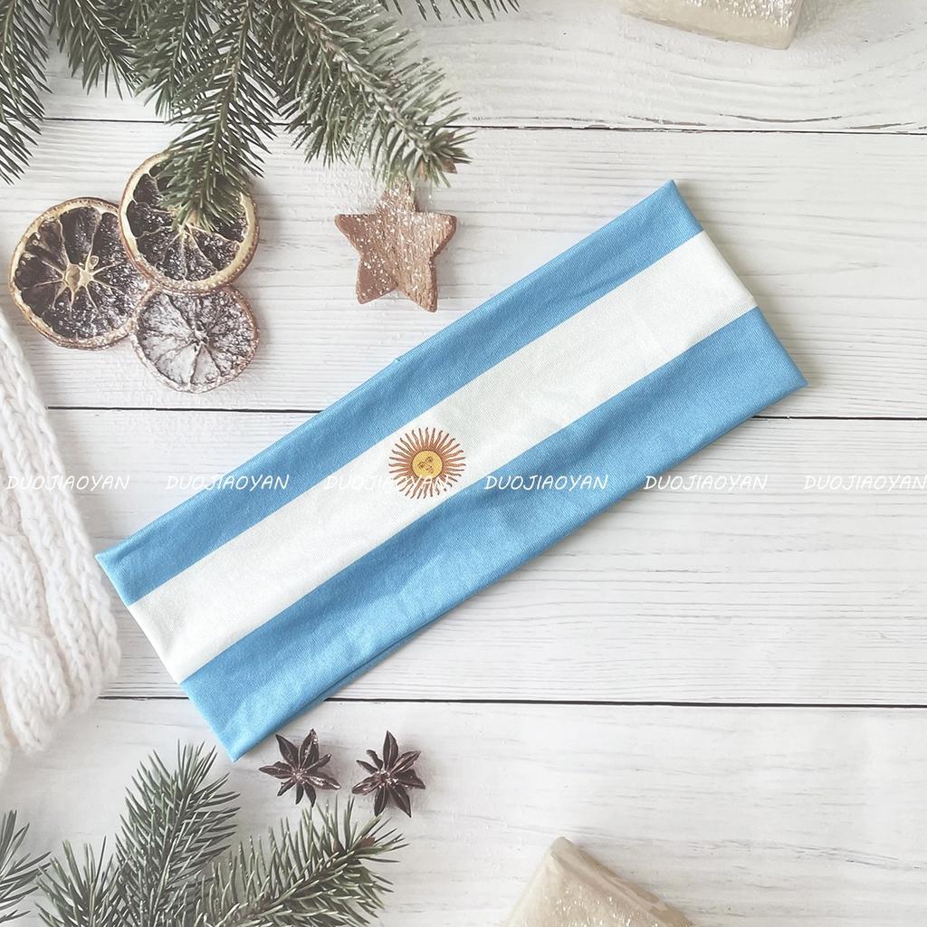 World Cup Flag Headband Football Fan Headband Sweat-Wicking Elastic Sports Headband Party Party Headwear Less
