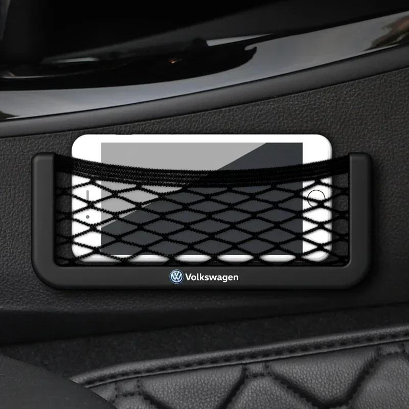 עבור VOLKSWAGEN VW רכב תיק אחסון מארגן פנימי כיס רשת לטלפון עבור Volkswagen Touareg Passat Beetle Tiguan Caddy Jetta Golf
