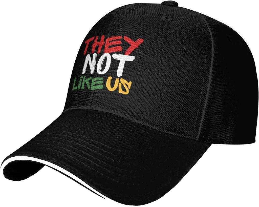 They Not Like Us Graphic Baseball Cap Polyester Adjustable Snapback Hat for Adult Outdoor