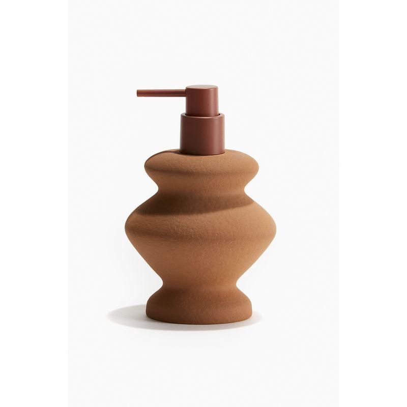 

HM Home Household Supplies Semi-Porcelain Sannitizer Replacement Bottle Elegance Curve Matte Texture Sense Storage Bottle 1224013 Brown