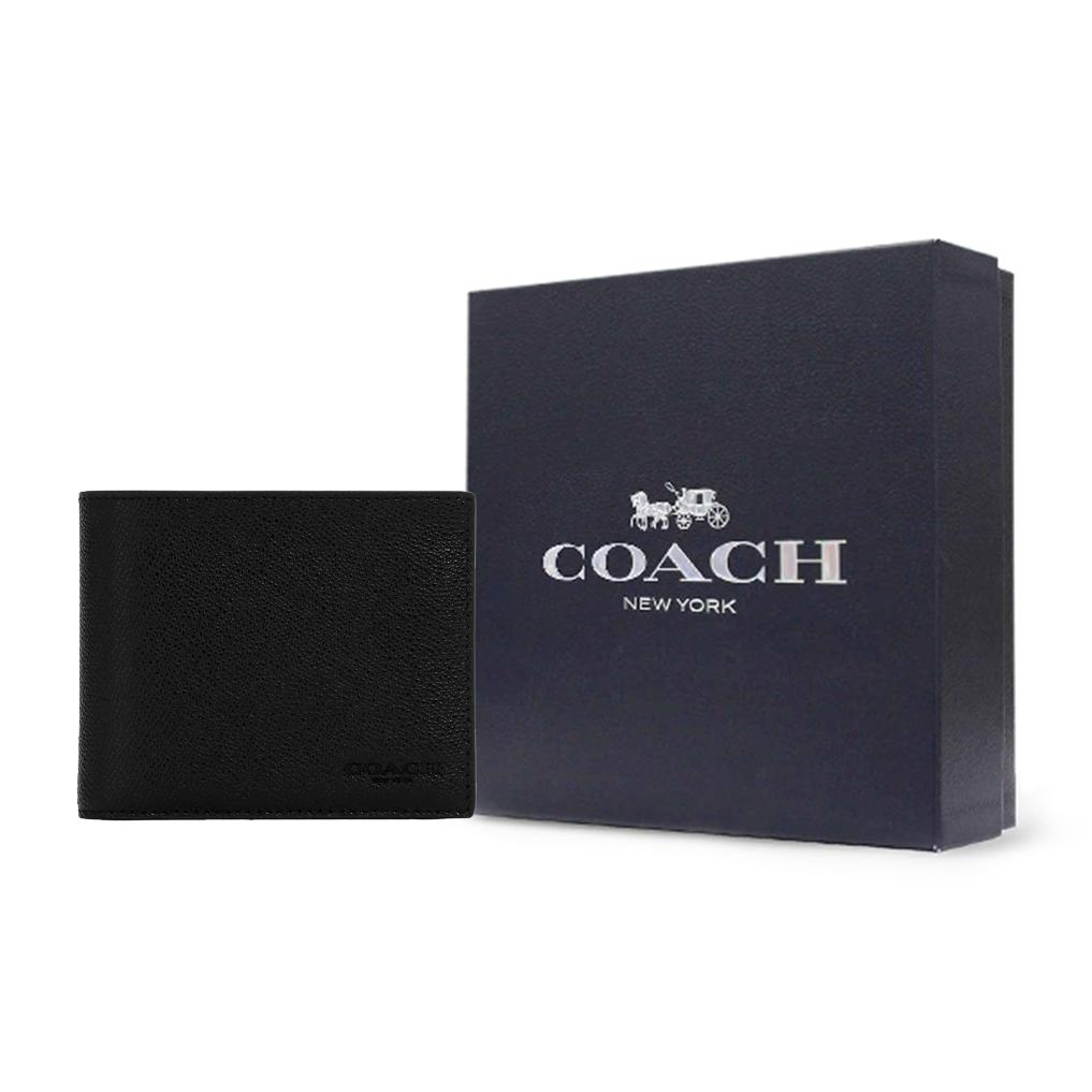 Coach 3-In-1 Logo Print Flap Wallet Men Wallets Black CR899-BLK