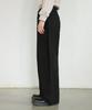 Jikeulib Black Curved Cut-Line Wide Cotton Pants