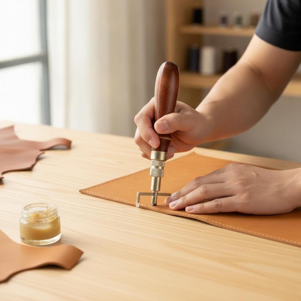 Adjustable Stitching Groover Handheld with Wooden Handle