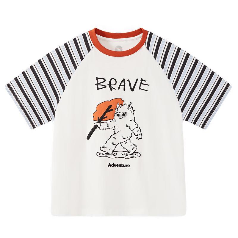 MQD Boys Striped Raglan Cartoon T-shirt 140cm