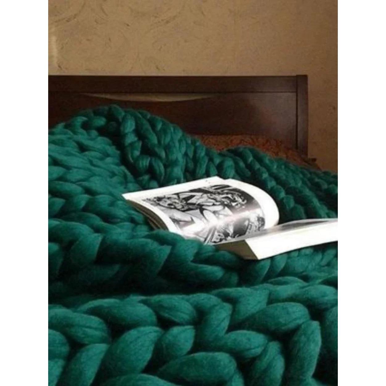 

Мягкое теплое большое вязаное одеяло ручной работы из грубой шерсти, милый подарок на зиму, кровать, диван, девочка, всесезонный спальный мешок 120x180cm(1.75kg)