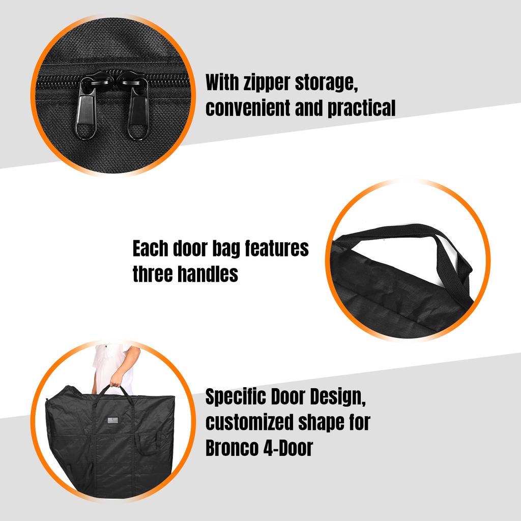 4pcs Door Storage Bag Front Rear Door Storage Bags Organizer Doors Protection Storage Bag for Ford Bronco 4 Doors 2025-2025