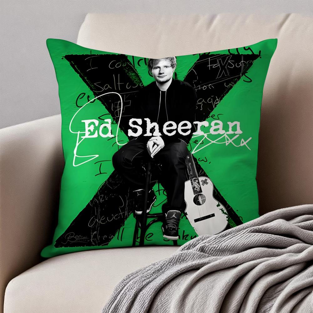 Lyrical  Down to earth POP Singer EEd Sheeran Cushion Cover Pillowcase Antidustmite Invisible Zipper Short Plush Sofa Cushion