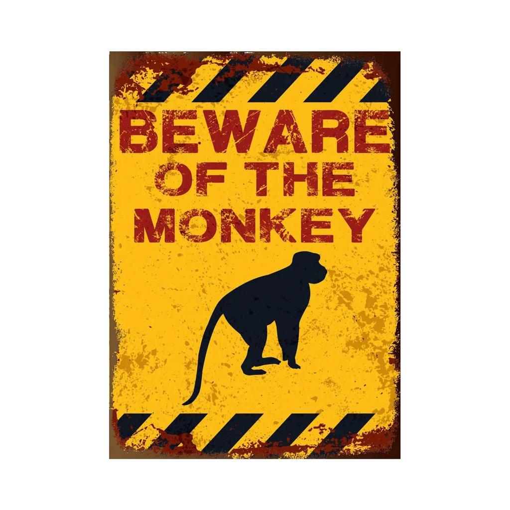 BEWARE OF Rabbit Retro Plaque Metal Tin Signs Garden Decoration Mouse Monkey Wall Stickers Kraken Plate Animal Warning Sign