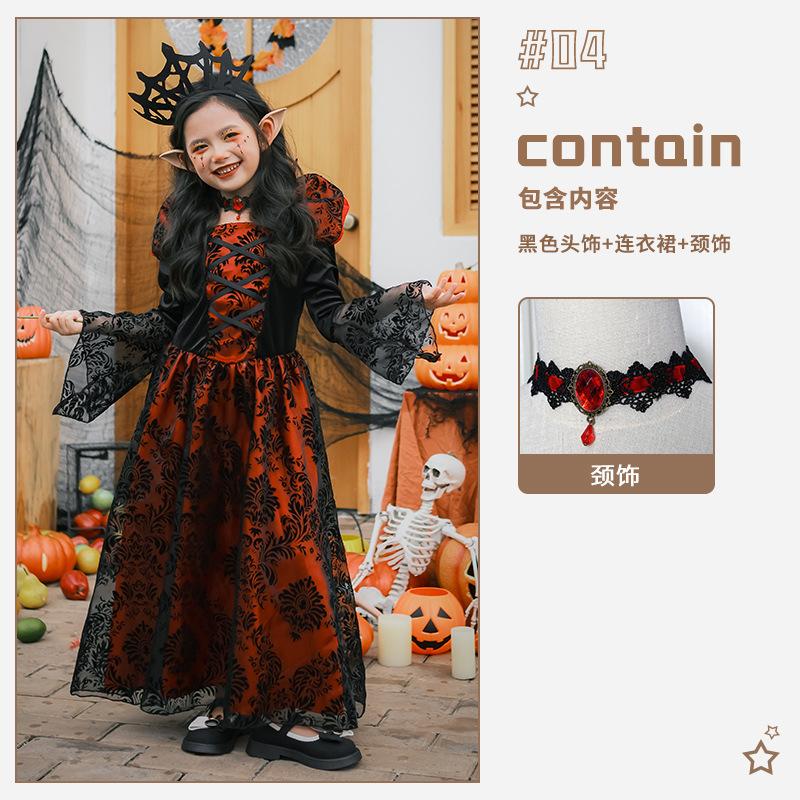 Children's Clothing Wizard Wizard Dress Demon Witch Girl's Clothing Vampire Robe Dress