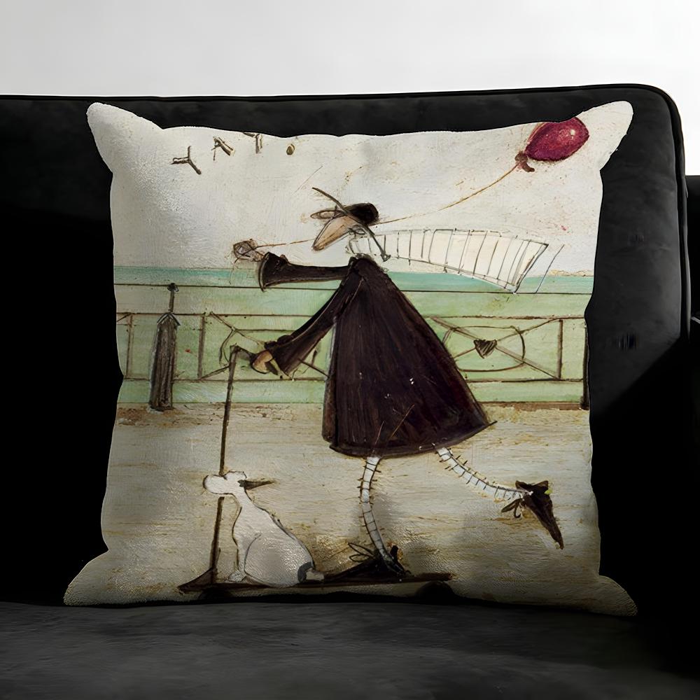 Sam Toft Art Cushion Cover Pillowcase Ultra Soft Skin Friendly Fabric Cloud Like Comfort & Concealed Zipper