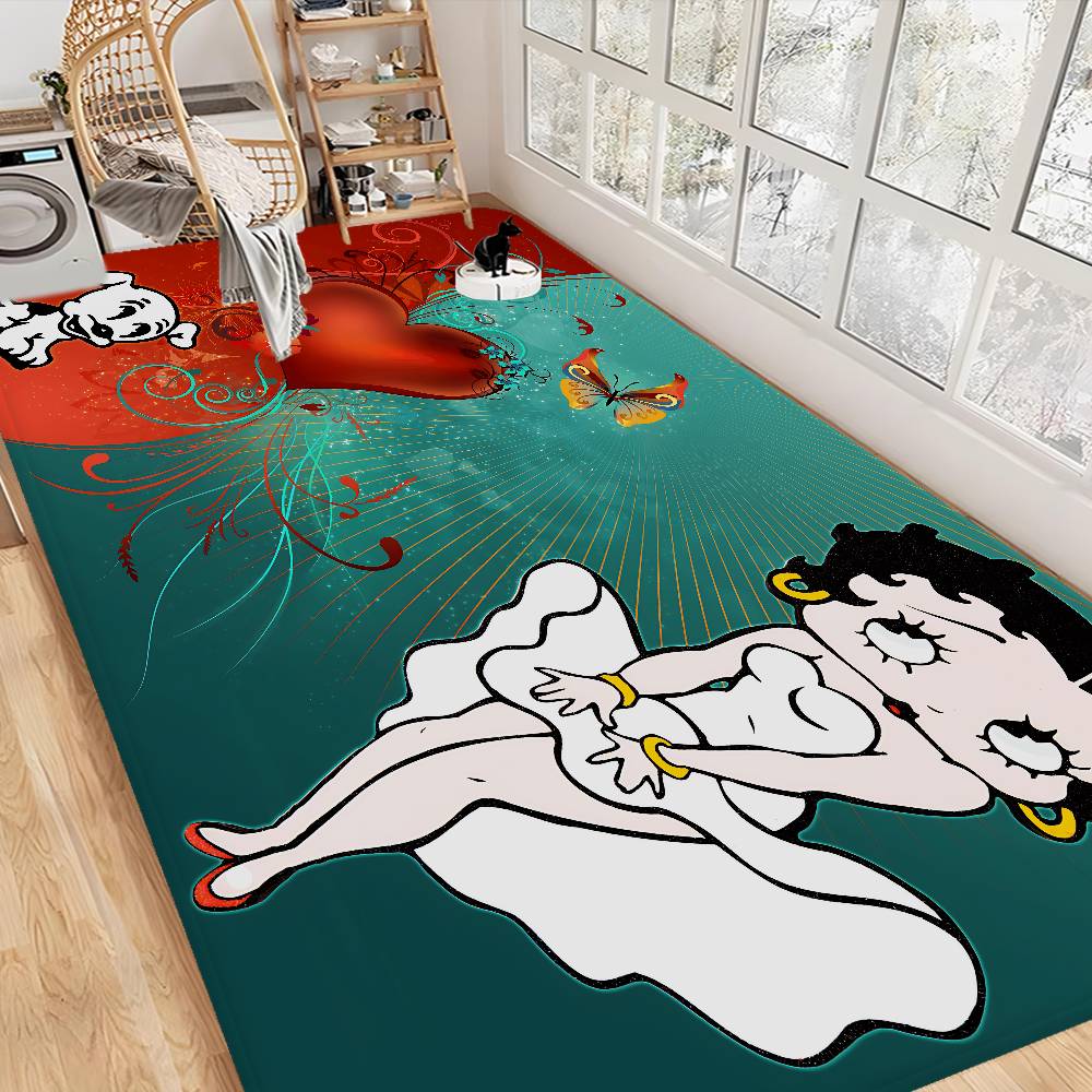 Cute B-Betty Boop Door Mat Nordic Style Bedroom Living Room Doormat Home Balcony Anti-Slip Alfombra