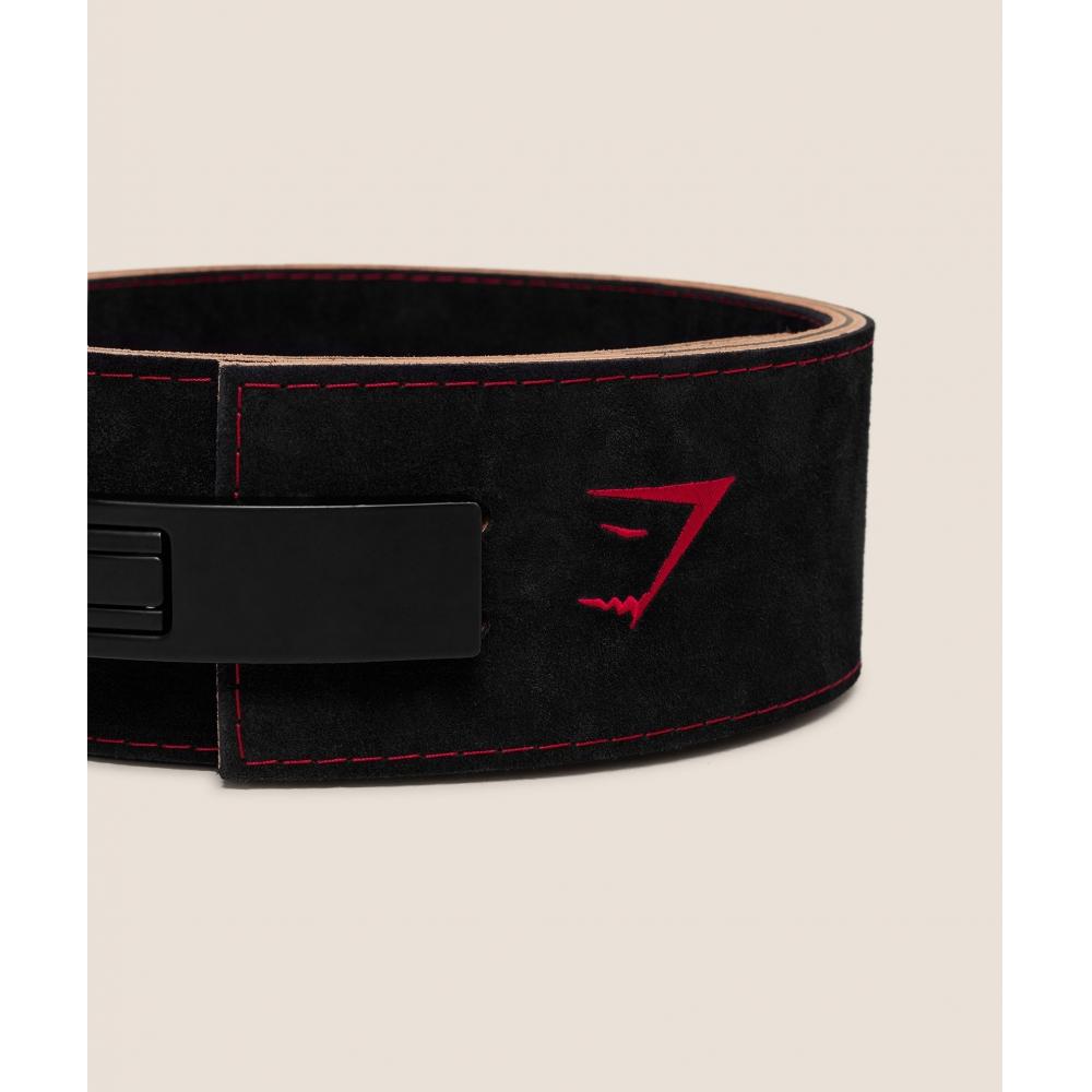 Gymshark Lever Lifting Belt Black Carmine Red I3a5m Bb4j